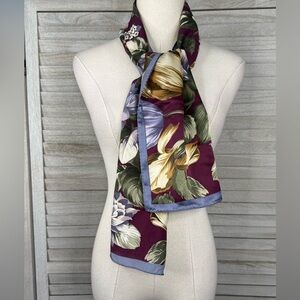ADRIENNE VITTADINI Women's Floral Print 100% Silk Scarf